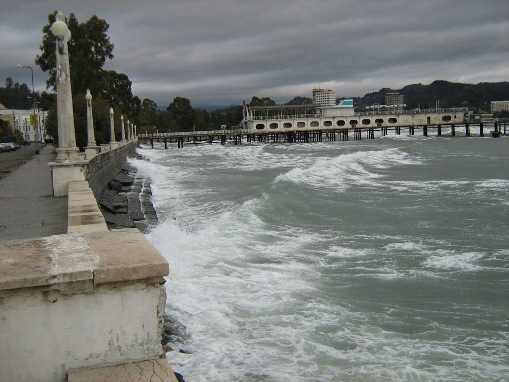 Набережная сухума в зимний шторм 2/ Quay Сухума during a winter storm 2 by FranchExpert