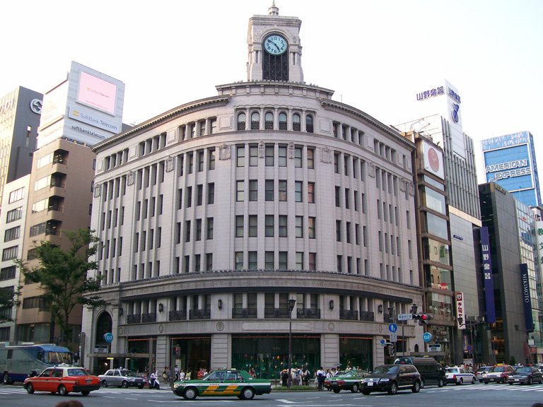 Wako Department Store at Ginza's Yon-Chome intersection by wackycamper