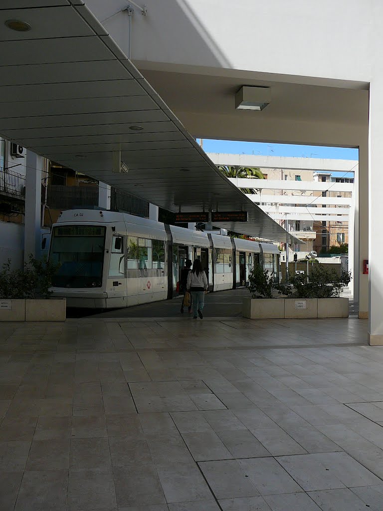 Stazione dei tram in Piazza Repubblica by Angelo Rosanio