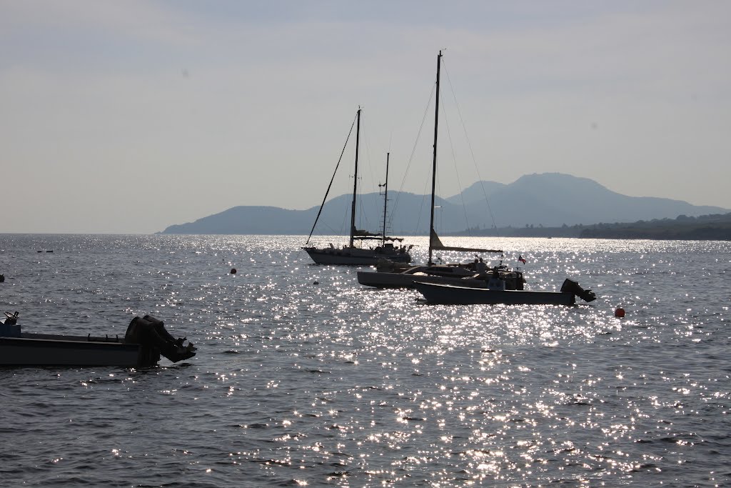 Boats and Mt Pirata by Brian Zurita