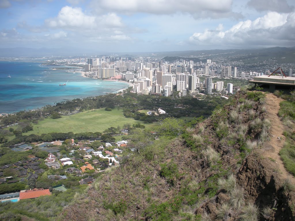 View from Diamond Head across Waikiki by Skez