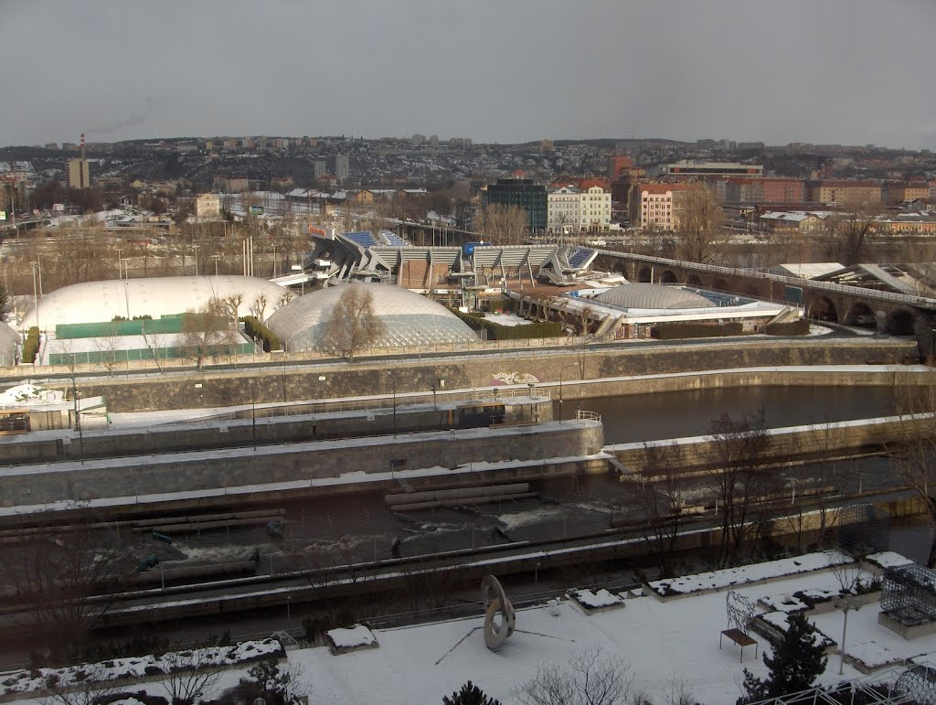 Vltava River, view from my room, Hilton Prague Atrium by Kostas Xenos