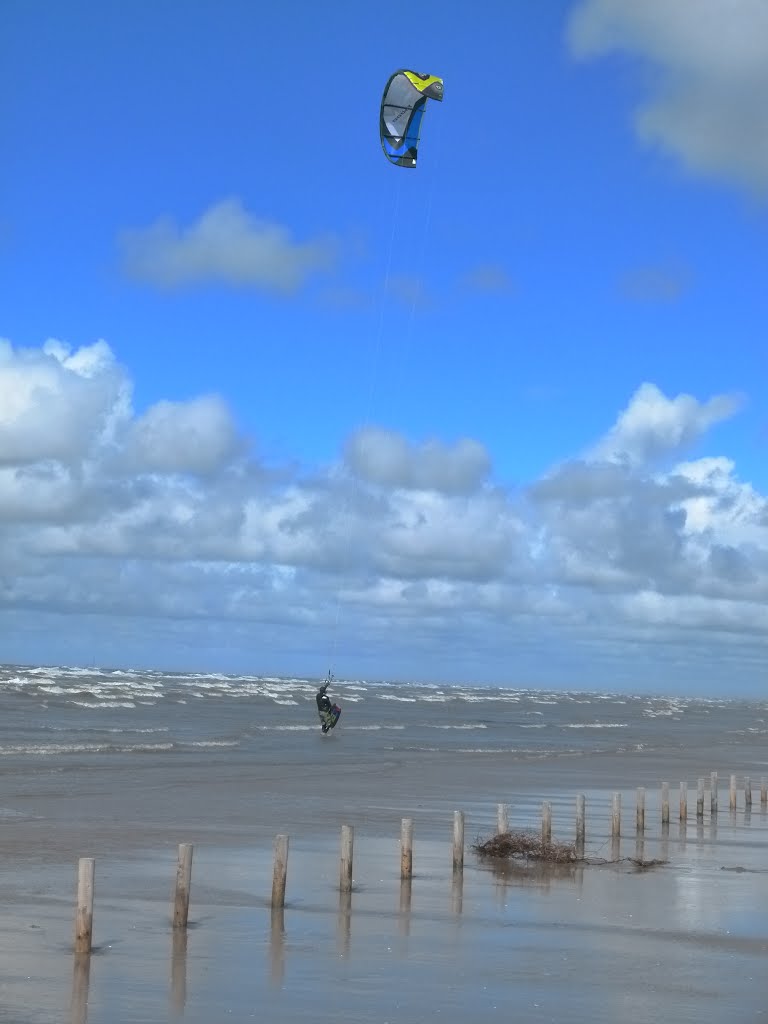 Windsurfing on beach at Ainsdale by Gareth Bowen