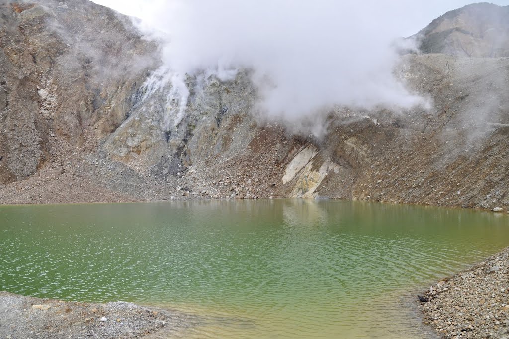 Looking northwest, crater lake Gunung Papandayan by Kees Roos