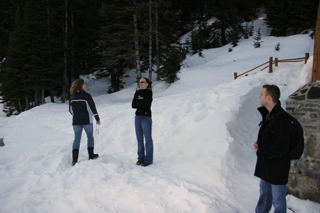 At the Lake Agnes tea house 2 by Phil McFarlane