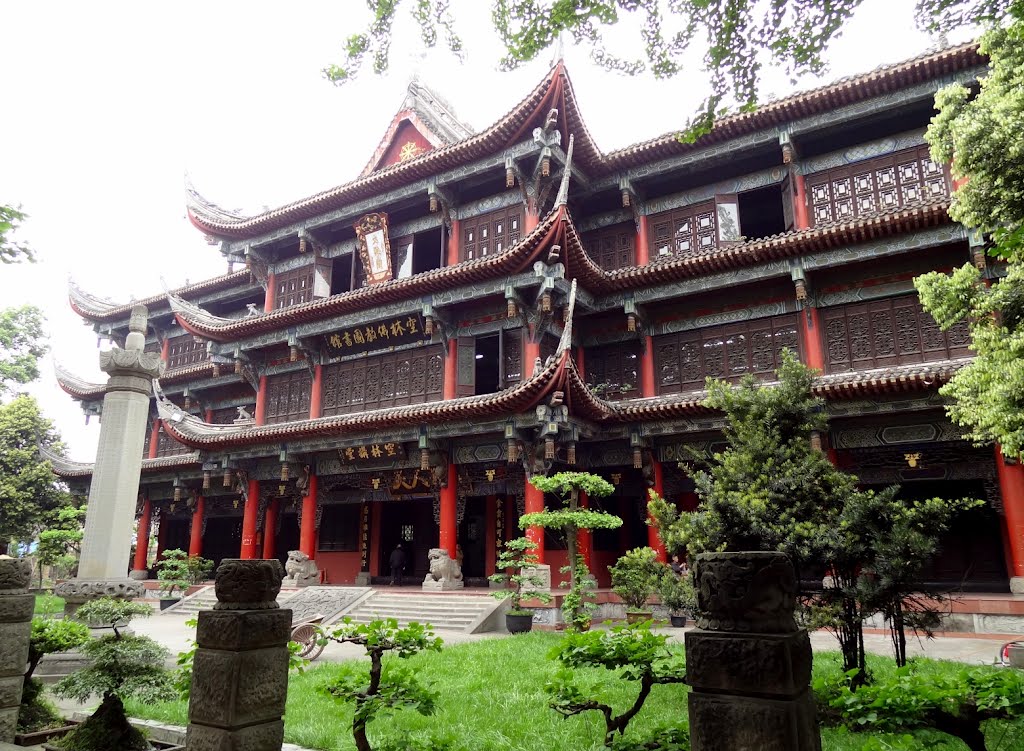 Bibliothèque bouddhiste, Temple Wenshu by Francois Esnault