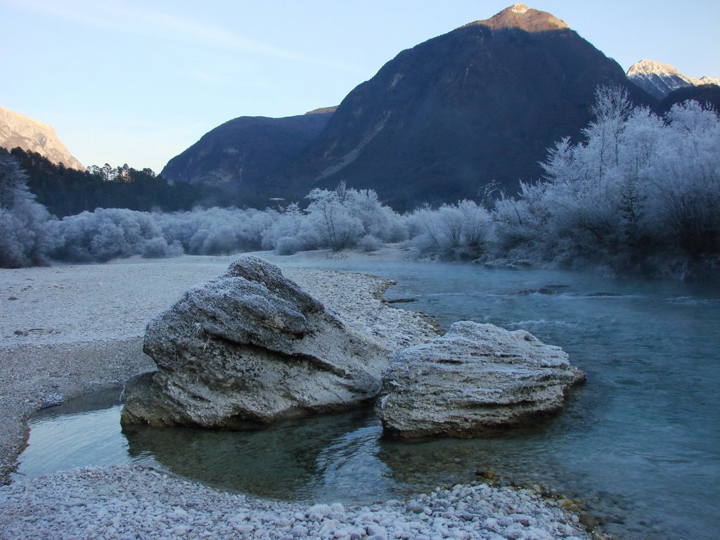 Winter by Soca river 2 by Bostjan Kosmrl