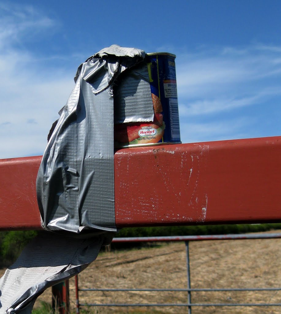 Tin of SPAM Gaffer-Taped to a Gate by SA10