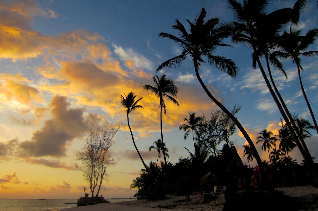 Sunrise on Bavaro beach. (Punta Cana, Dominican Republic) by phamhoanghai