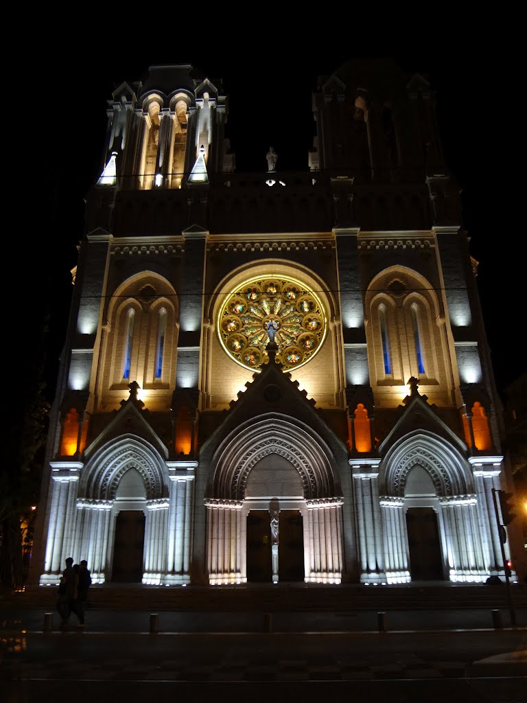 Nice - Basilica di Notre Dame by night by Redoleander83