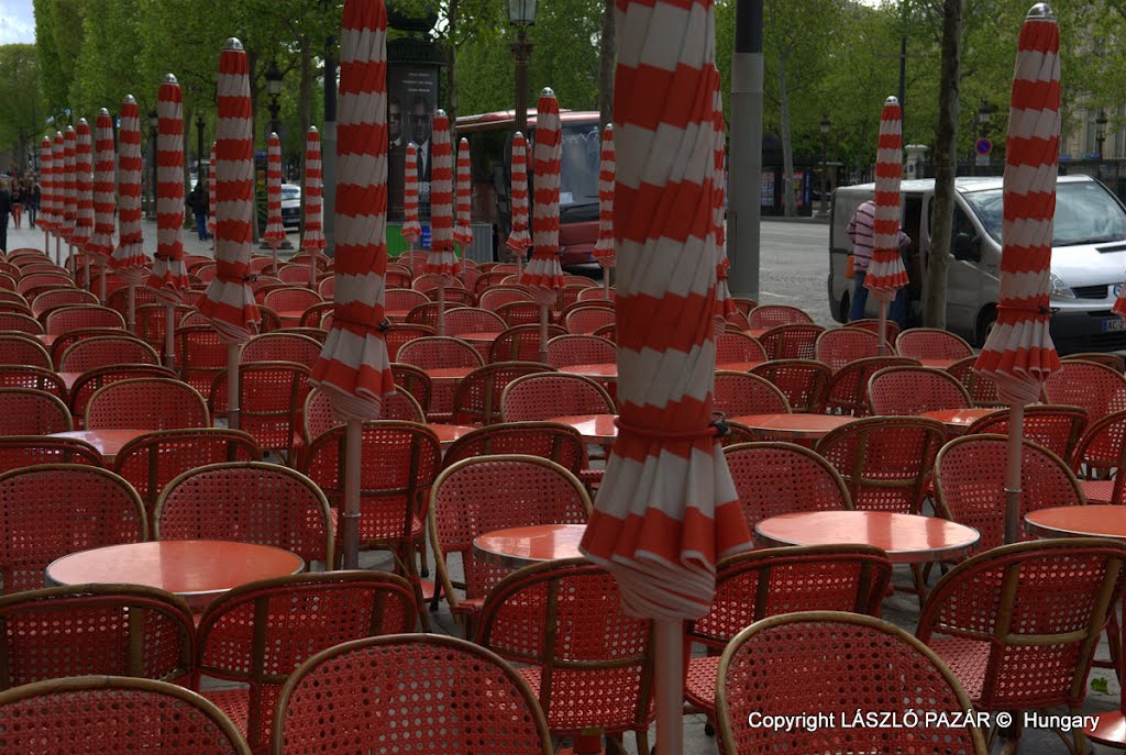 Avenue des Champs Elysees in red by László Pazár