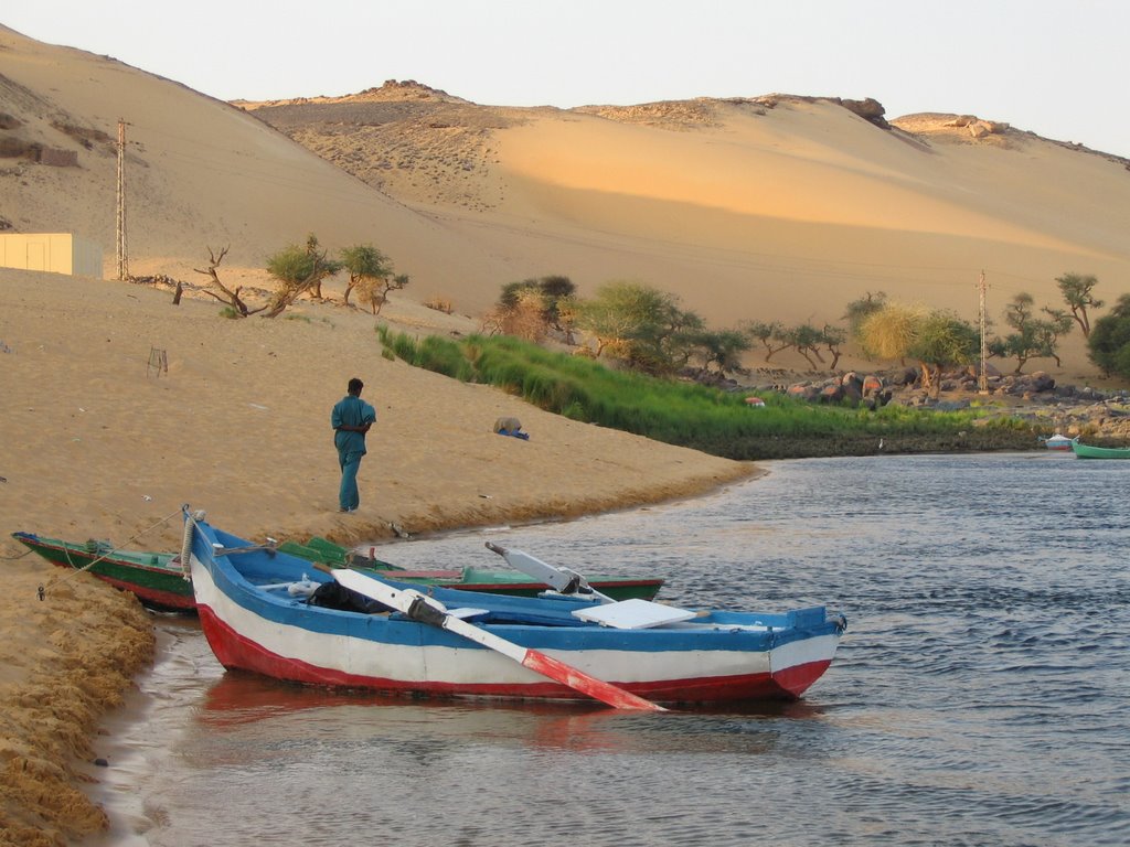 The Nile and a boat by Fideli