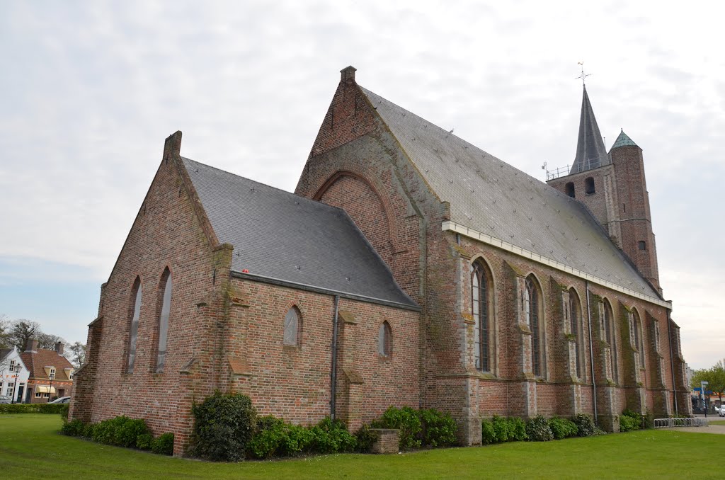 Church of Renesse, backside. The mainbuilding (het schip) is from the 16th century by Henq