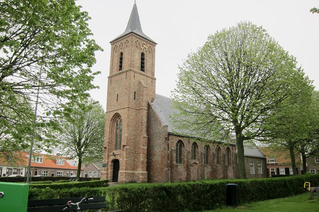 Church of Serooskerke at Schouwen-Duiveland with starting of the growth season by Henq