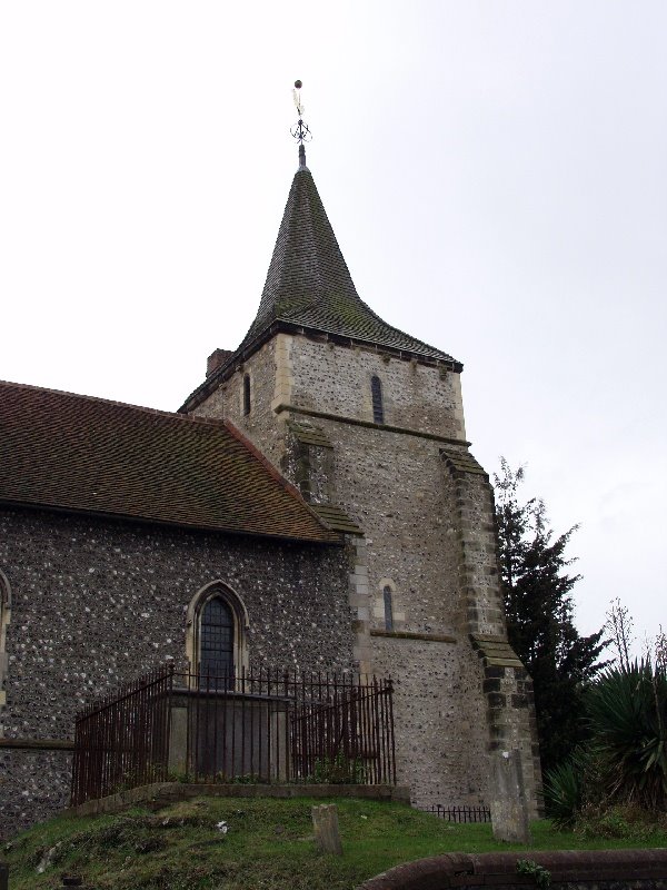 2008.01.16 - looking southwest towards the tower of St Anne's church, Lewes by Alwyn Rh Joyce