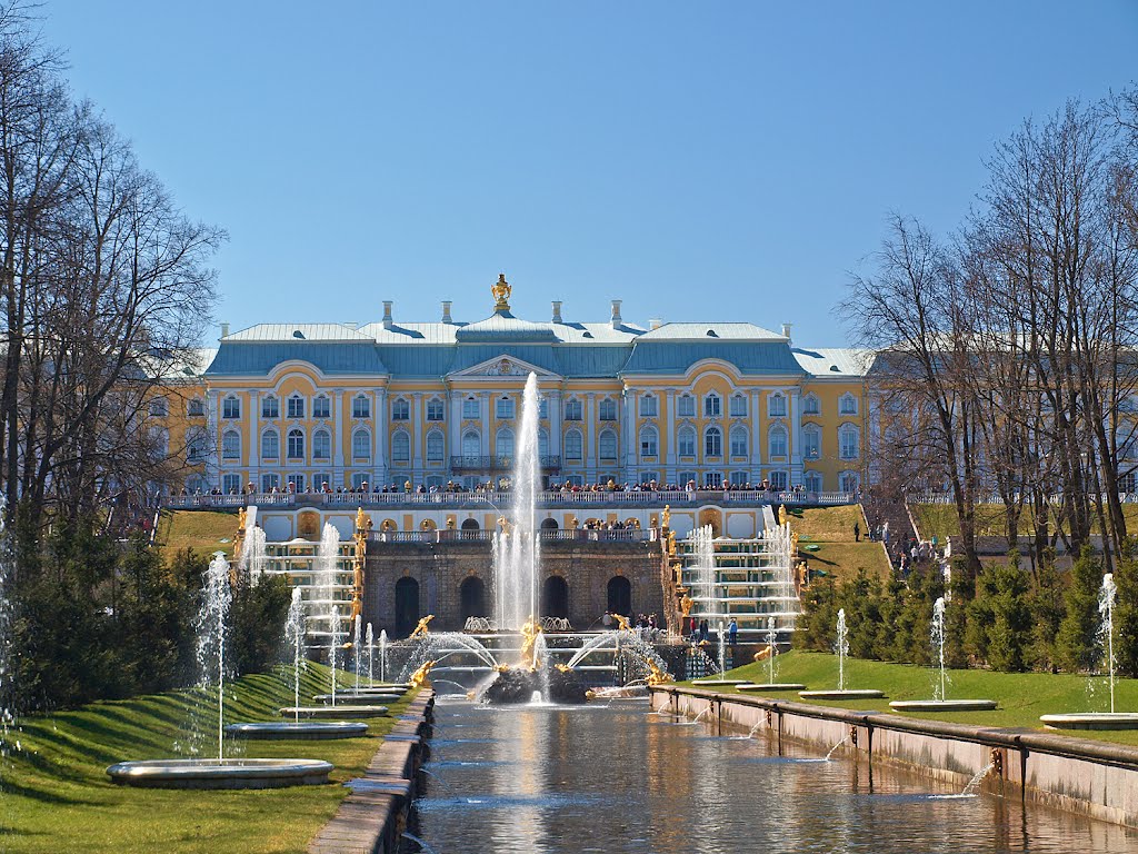 Петергоф. Вид на Большой Каскад. Peterhof. View of the Grand Cascade. by Bajguz Igor