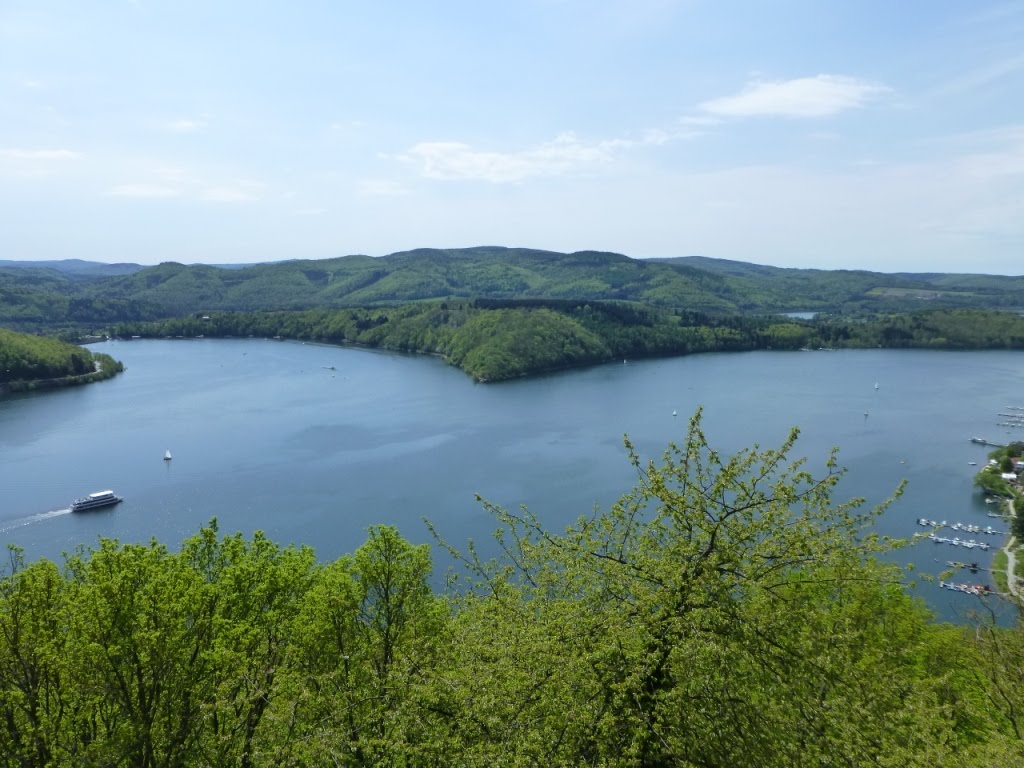 Blick vom Schloss Waldeck auf den Edersee by Maria Wargers