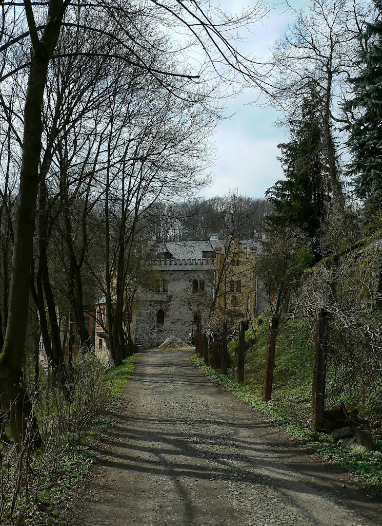 Ostrov nad Ohří (CZ) (dt. Schlackenwerth) - OT Krásný Les - Blick zum Schloss Hauenstein (Horní hrad - Hauenštejn) by Thomas Eichler