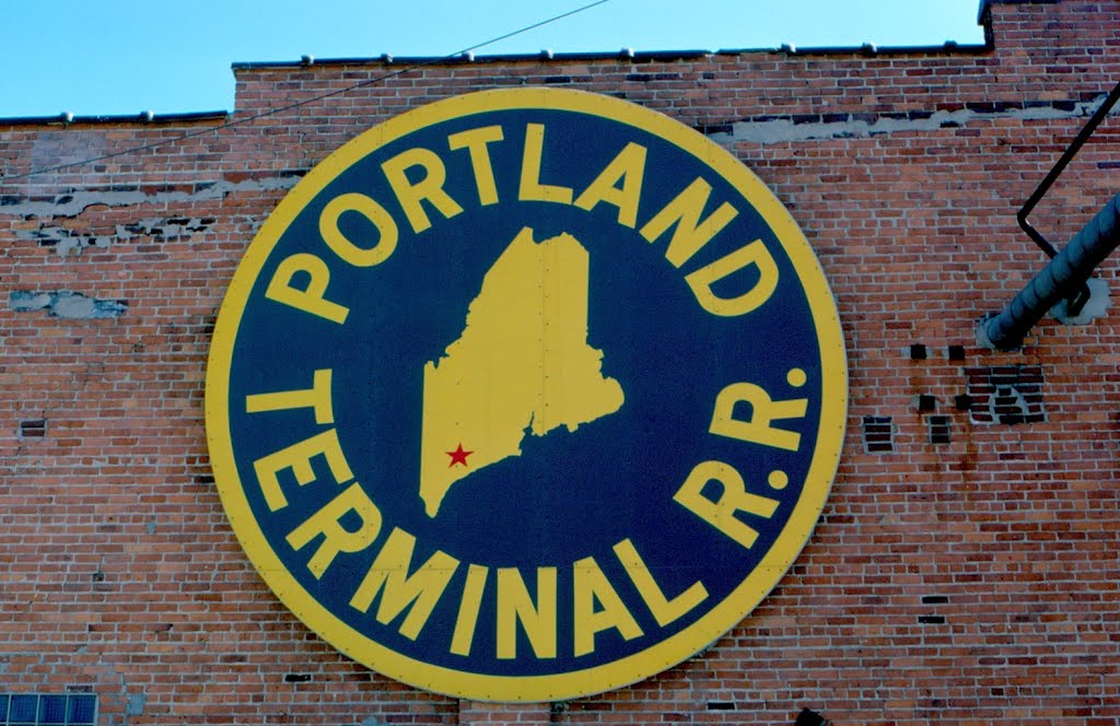 Portland Terminal Railroad Sign on the Roundhouse at Rigby Yard, South Portland, ME by Scotch Canadian