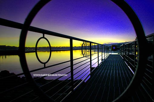 Circle Yellow Sunset on Lake by www.gardnerhamilton.…