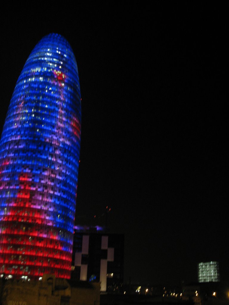 Torre Agbar noche 2 by Seba Bergson