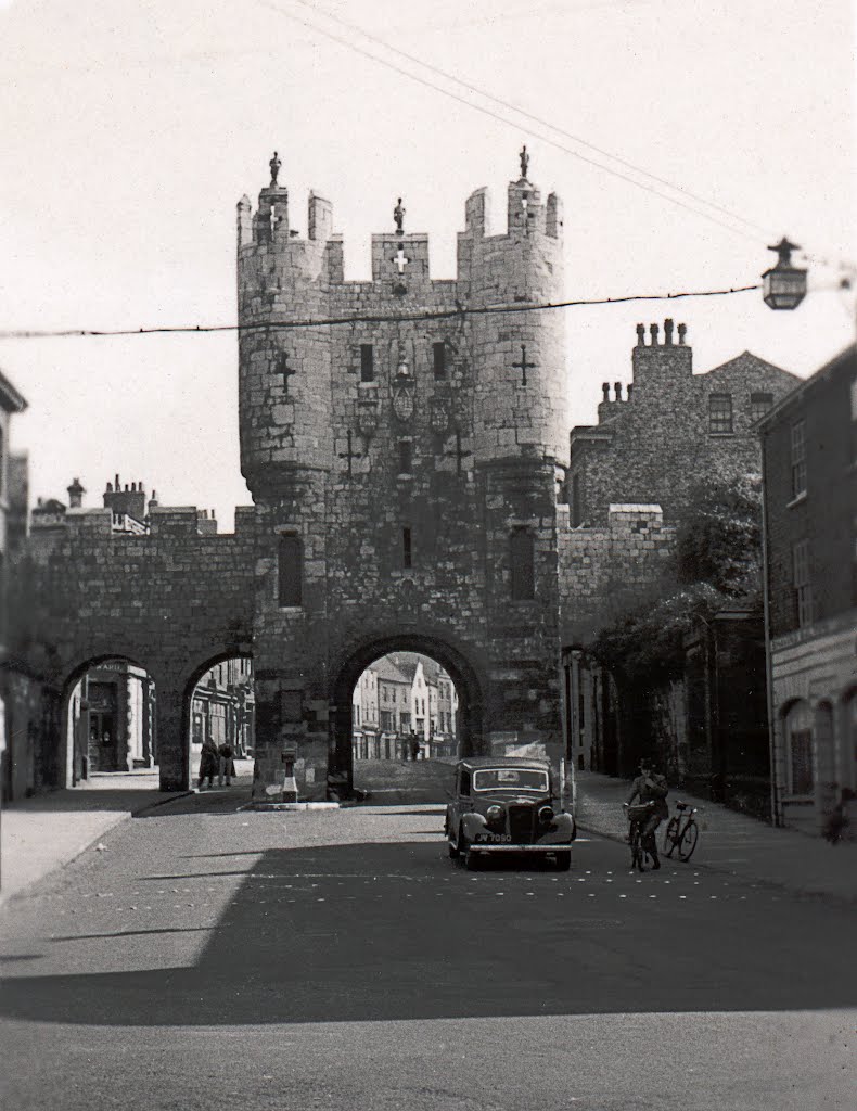 Micklegate Bar, York Walls, York, England, early 1950s by gbfernie1