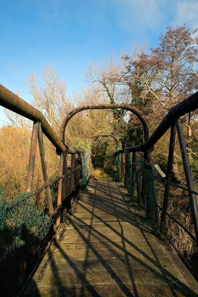 Rusty footbridge by davewhitelock