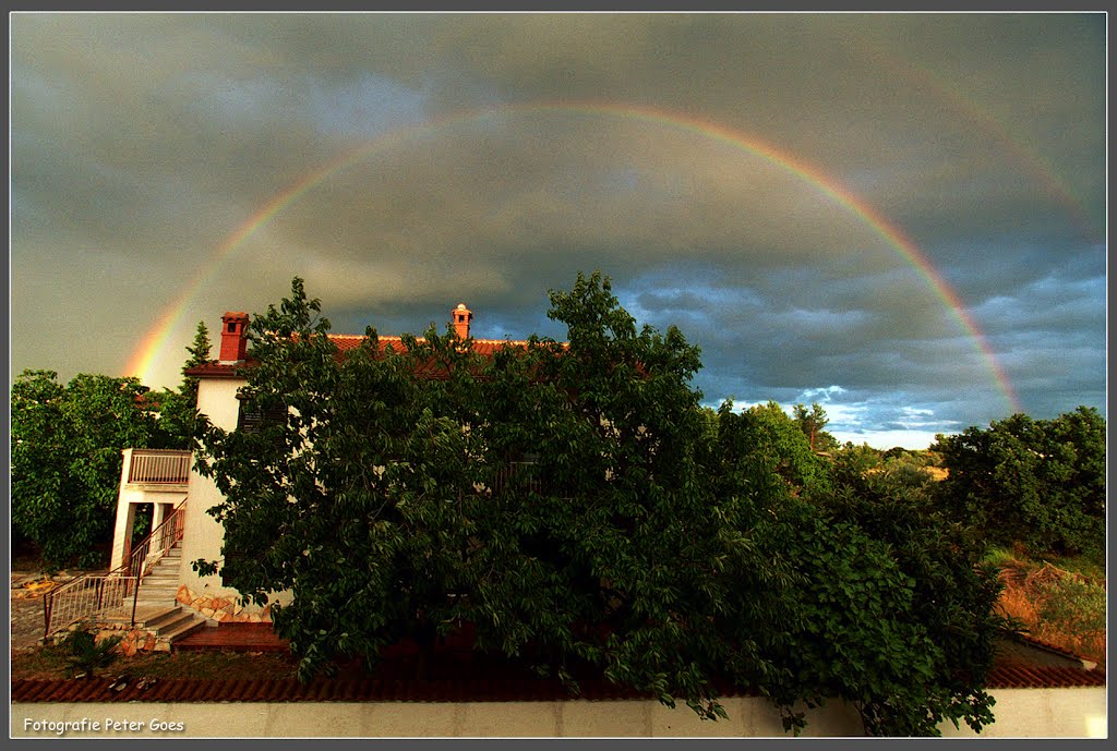 Kroatië, Fažana, Double Rainbow by Peter Goes