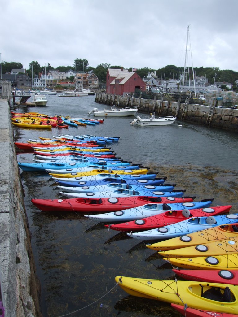 Kayaks in Rockport Harbor - Rockport, MA by John M Sullivan