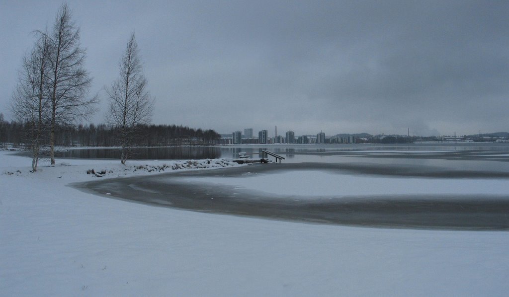 Lake Jyväsjärvi, early winter by H.Veijola