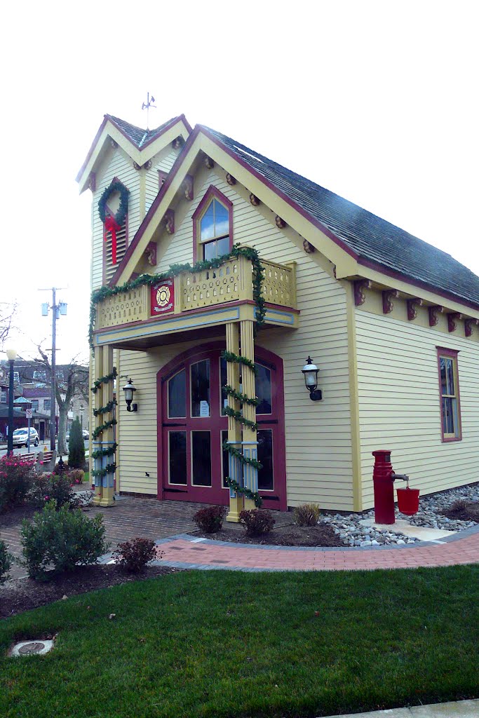 Cape May NJ Firehouse Museum - yellow maroon building 12/08 by Geraldine Clark