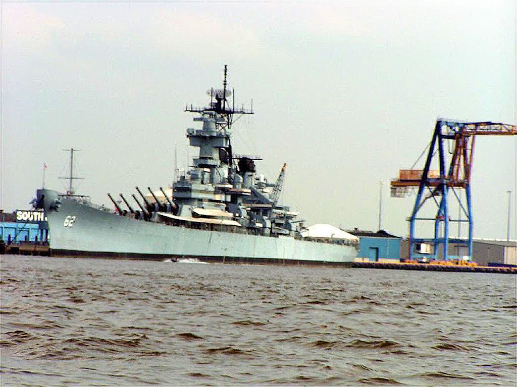 USS New Jersey BB-62 Delaware River Philadelphia PA by Geraldine Clark