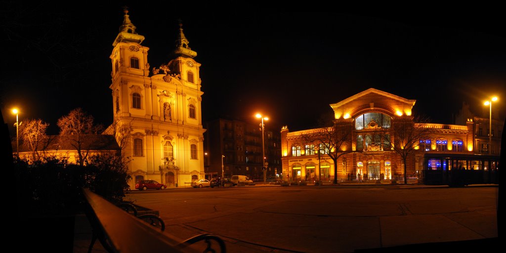 Batthyányi square on the Buda side of the Danube by Ferenc Kis