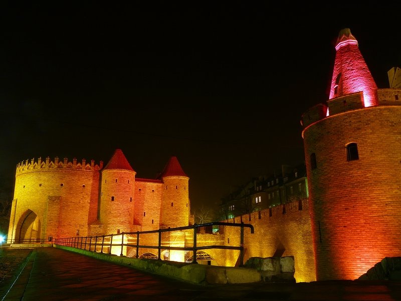 Warsaw by night - Barbakan - Old City by darek-big