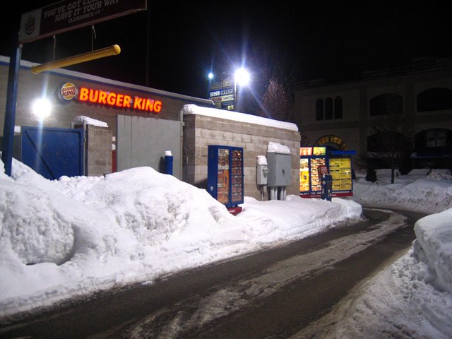 Concord Burger King in Snow and Cold (Winter -- -3° F / -19° C) by Joe Gattuso