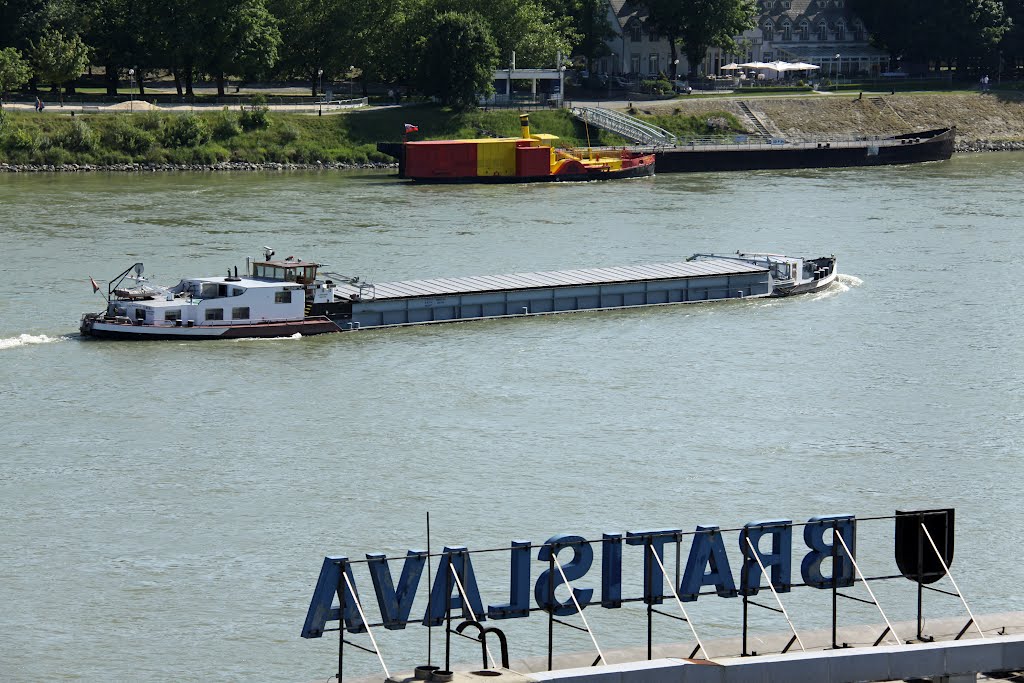 Danube river in Bratislava by Jan Madaras