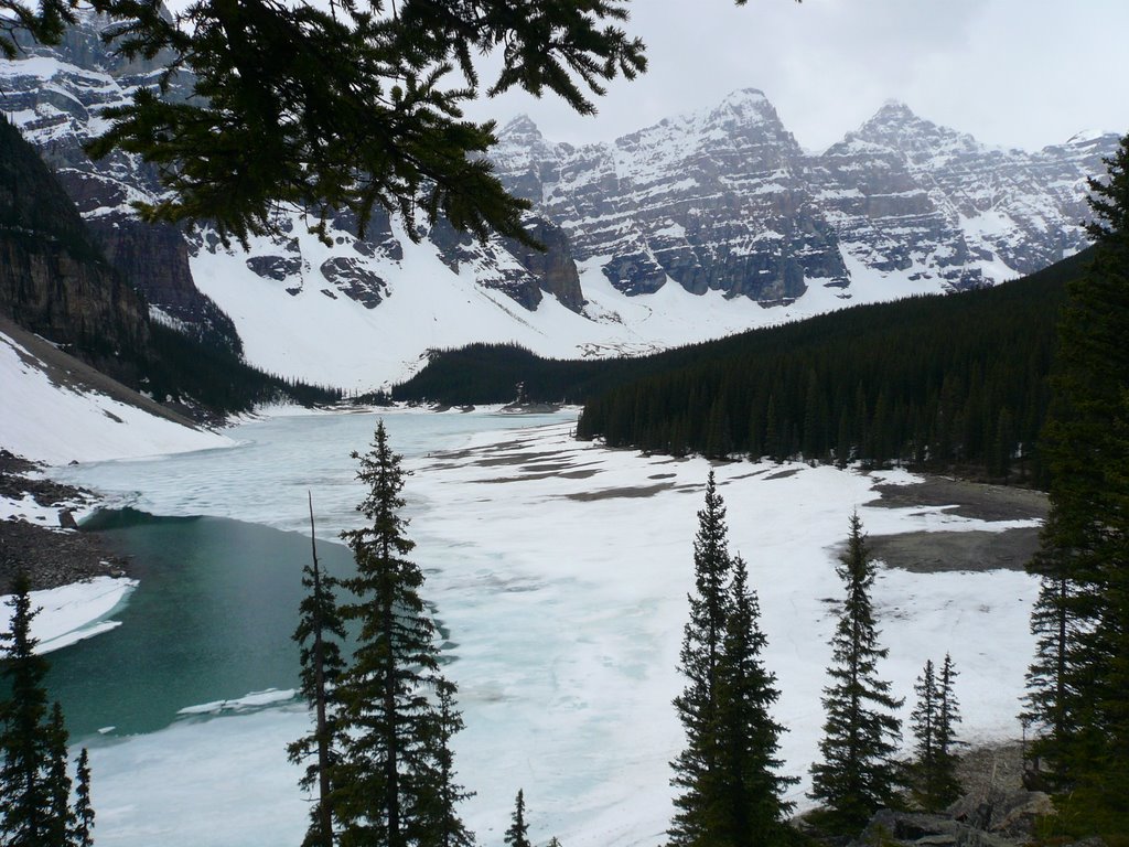 A bleak day at Moraine lake. by Chris Blackler