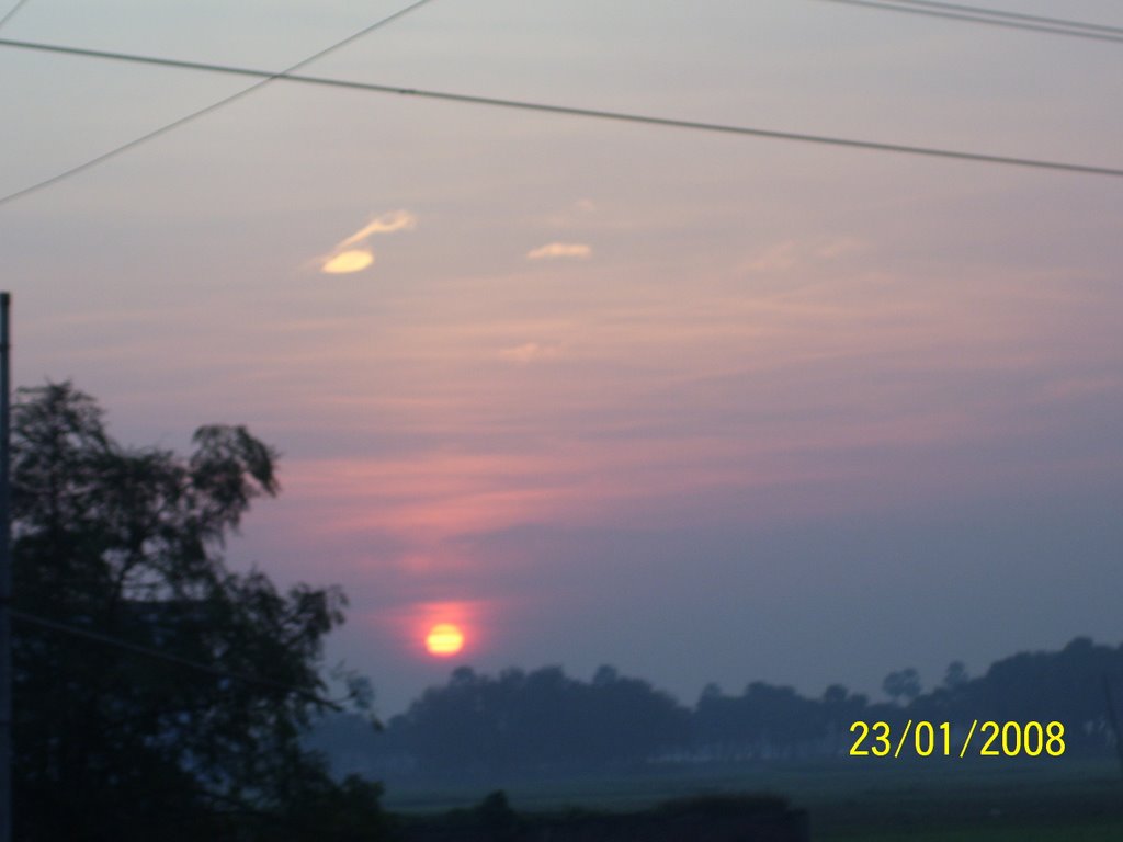 SUDDENLY SUN WAKE UP ON A COLD CALM VAST LAND OF PABAPURI by Namasudra Sarkar