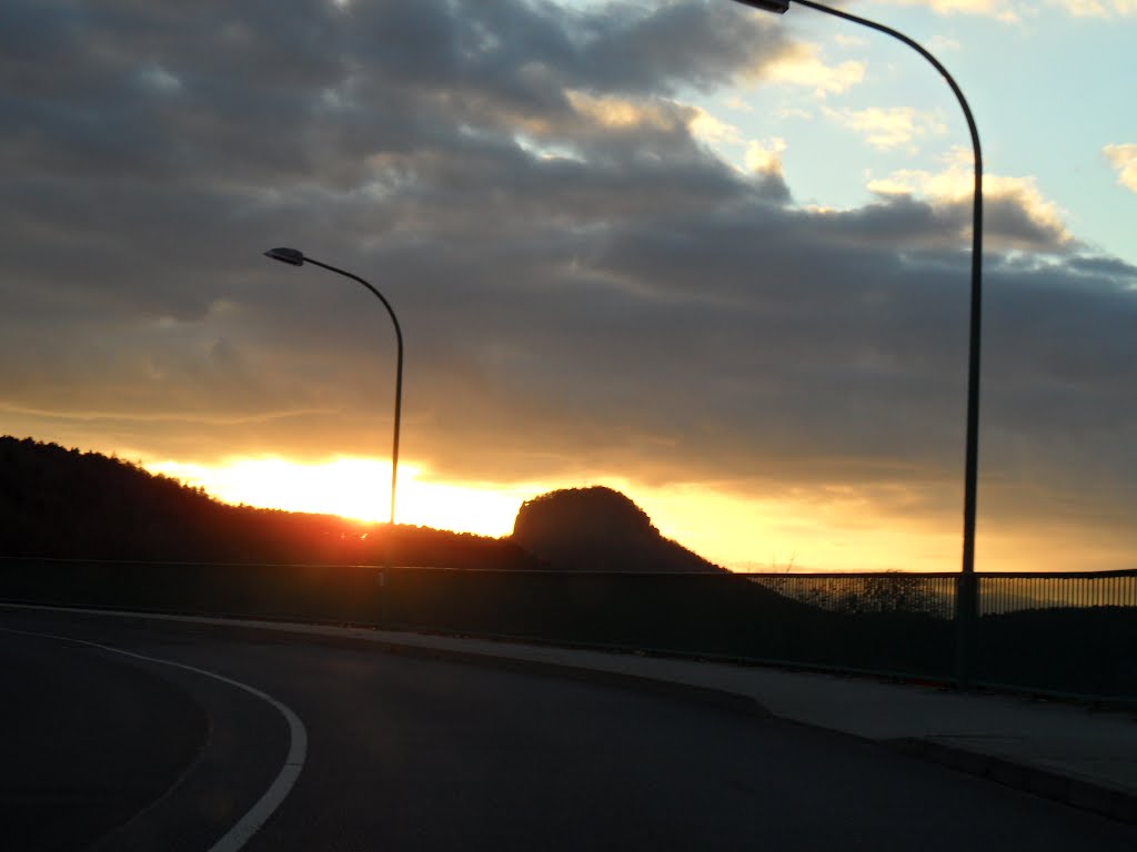 Sonnenuntergang in der Sächsischen Schweiz by kampfkatze1979