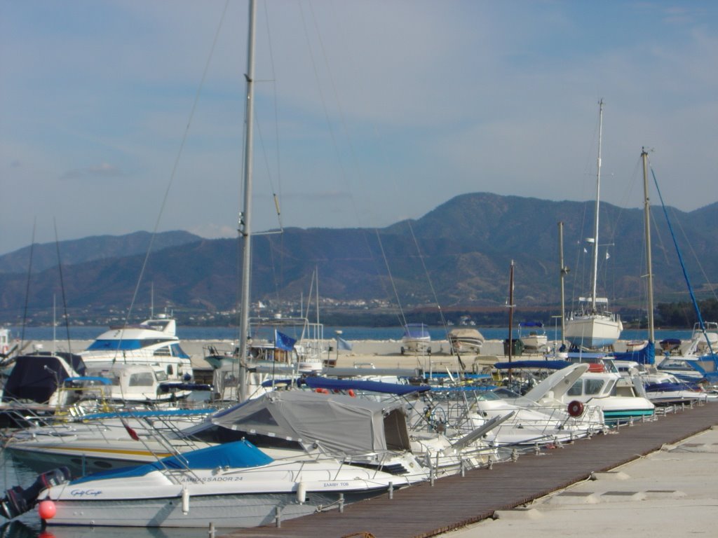 Latchi harbour by Leslie Johnson