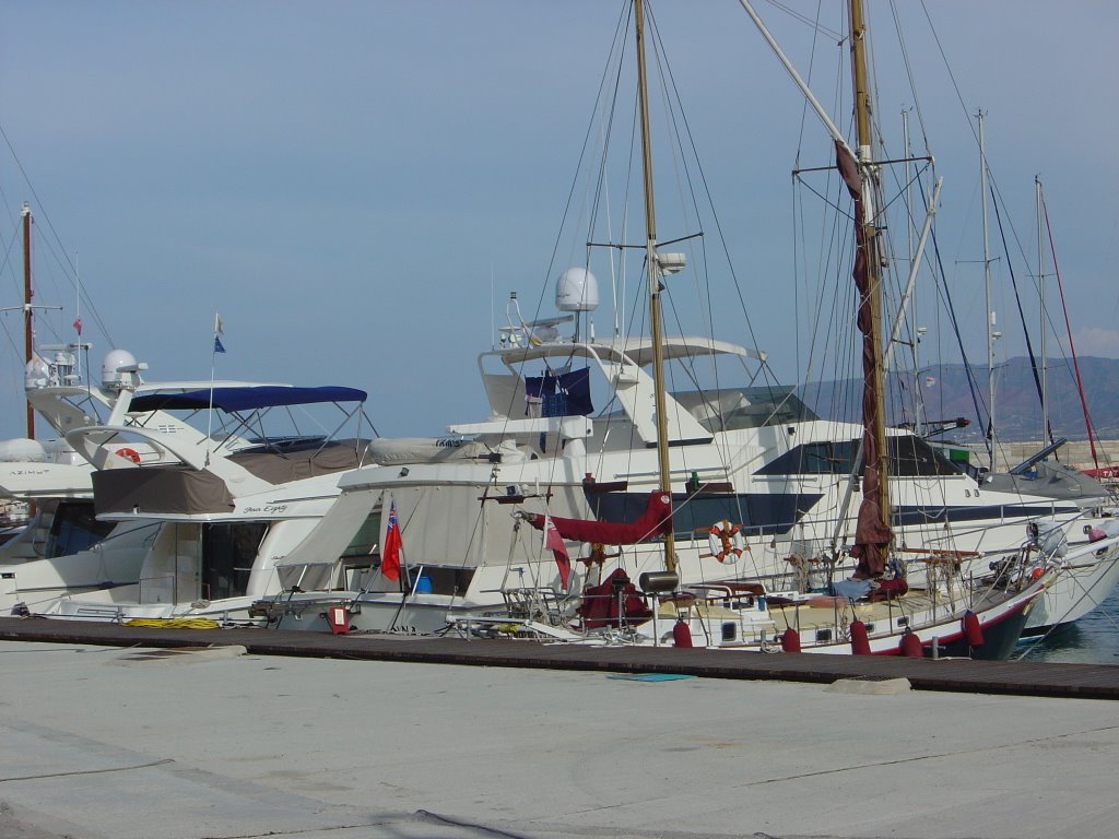 Latchi harbour by Leslie Johnson