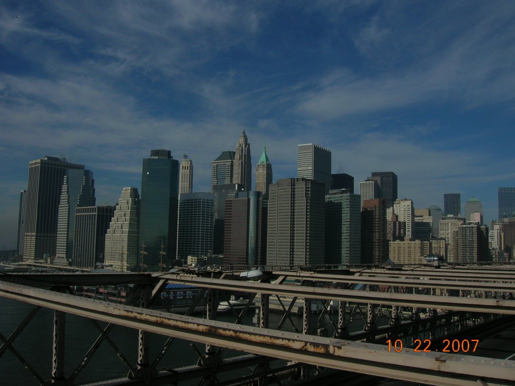 Lower Manhattan from the Brooklyn Bridge by kad34567