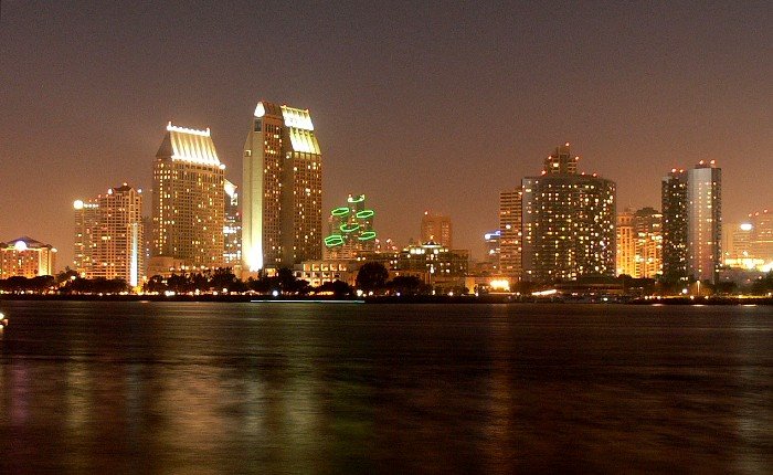 Downtown night from Coronado Island by jiangliu