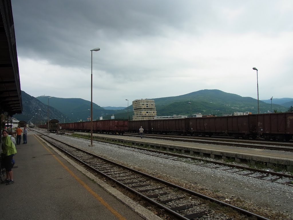 Bahnhof Nova Gorica / Montesanto / Neu-Görz (86 m ü. NN) mit zahlreichen Güterwagen (Sa, 30. Juli 2011) by Lf91