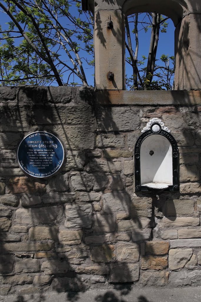 Fawcett street railway station plaque, Sunderland by Tom Waugh