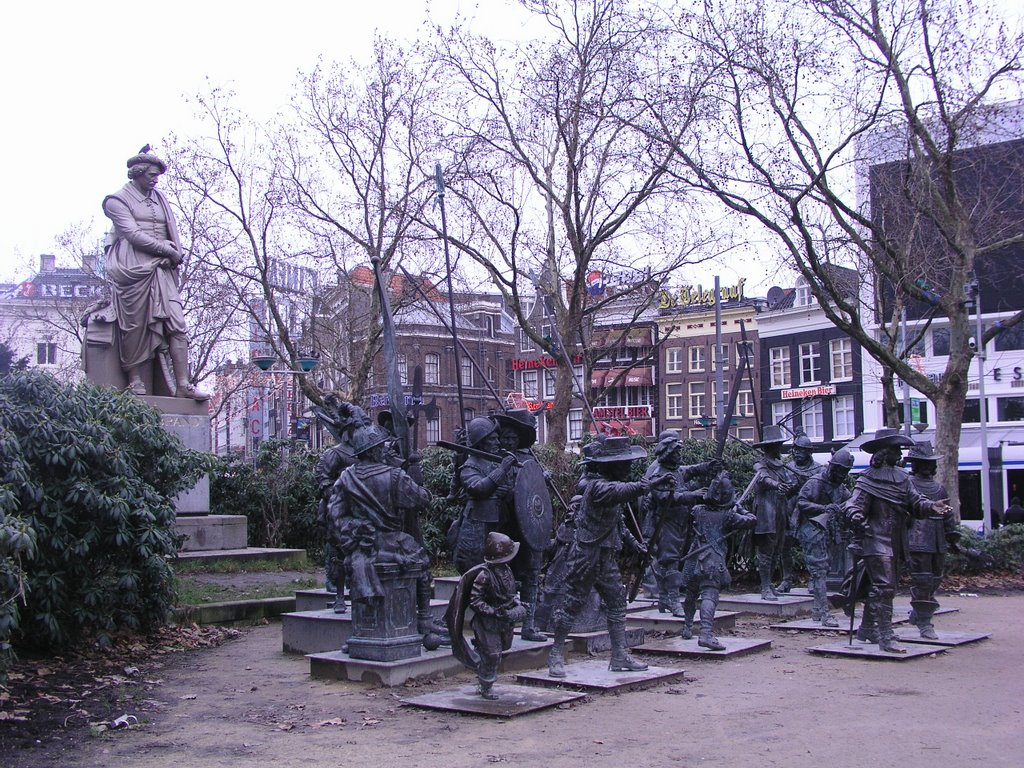 Conjunto escultórico en Rembrandtplein by jarosaspicon