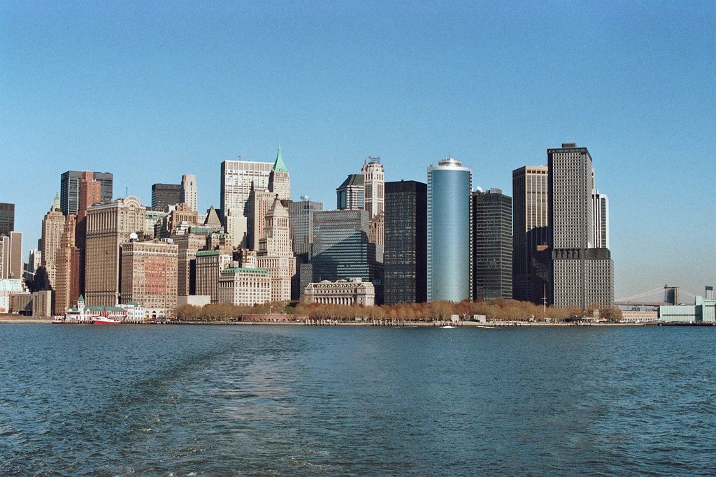 New York / view to Battery Park / Manhatten by Alfred Mueller