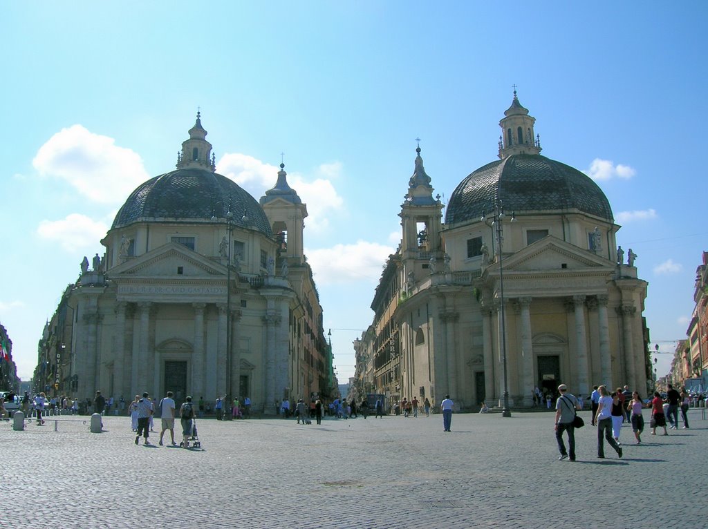 Sta. Maria dei Miracoli y Sta. Maria di Montesanto, Piazza del Popolo. Roma by Gorka Aranzabal