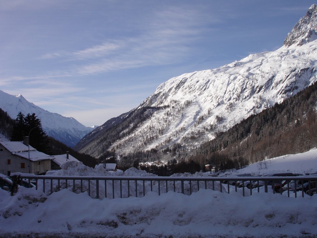 Mountains Nr Le tour, looking down the Valley to Chamonix by Phil.001.