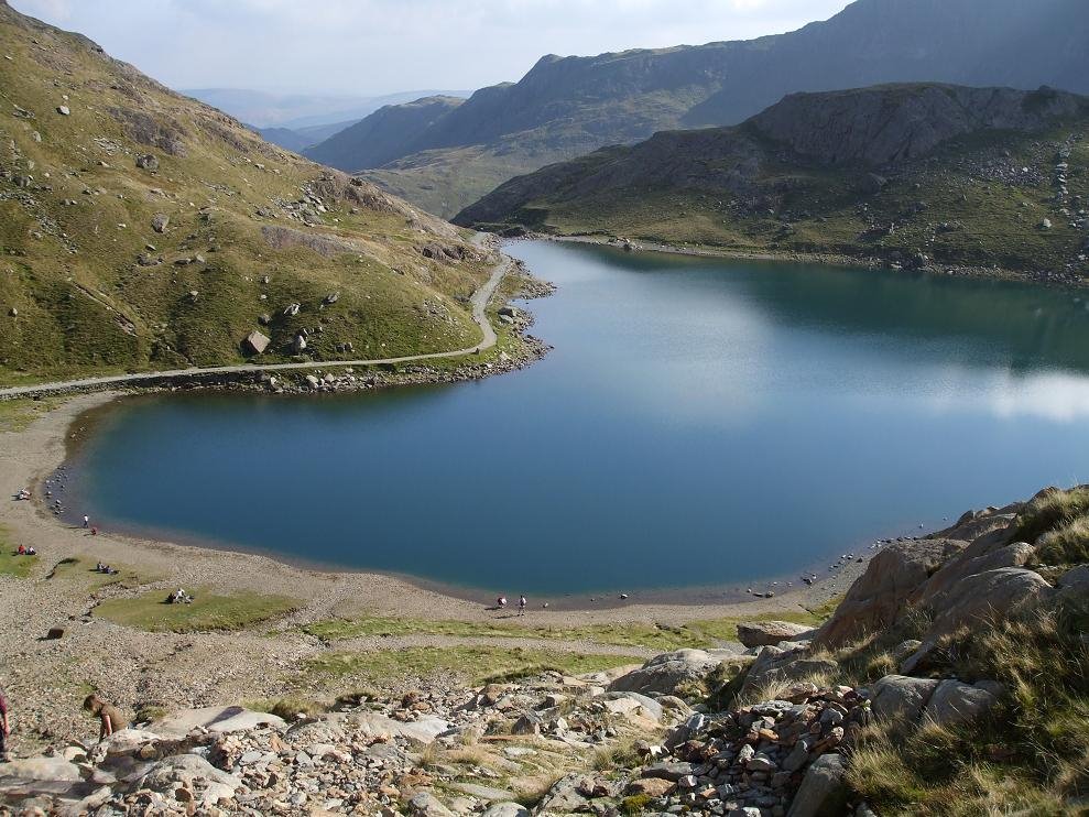 Llyn Glaslyn on ascent of Mt Snowdon near start of The Zigzags by Mark Sedgwick